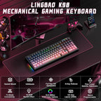 LINGBAO K98 Wireless Mechanical Gaming Keyboard, Tri-Mode BT5.0/2.4GHz/USB-C - Image 2