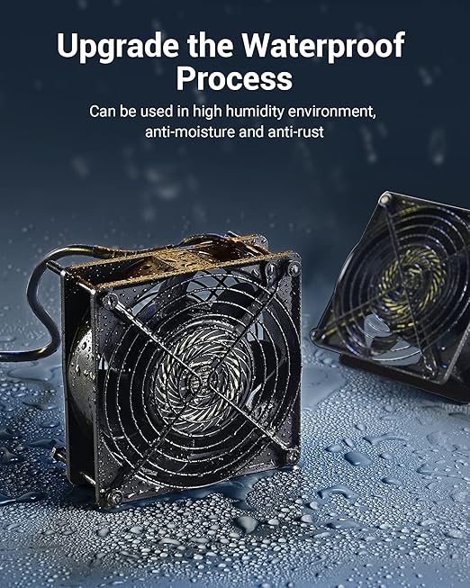 DEWENWILS 2 Pack 120V AC Fan, Waterproof Exhaust Fan 120mm, 18W 2850RPM 90CFM - Image 4