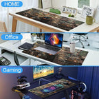 Futuristic Fantasy Mouse Pad, Cyberpunk Style Desk Mat, Extended XL Gaming - Image 7