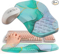 2-in-1 Ergonomic Set, Wave Keyboard Wrist Rest and Massage Slope Mouse Pad by Gleamtide