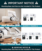 Heavy Duty Extension Arm Dual 49" Vertical Stacked Monitor Mount Height - Image 6