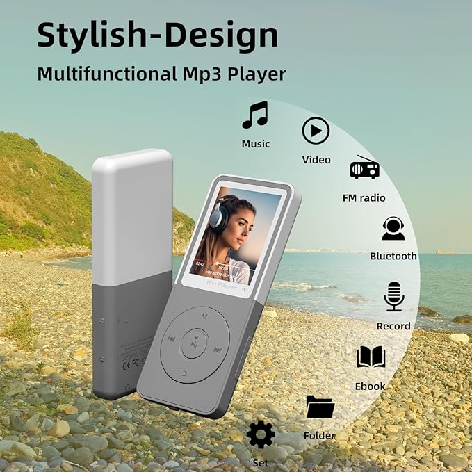 MP3 Player with Bluetooth, Portable Music Player, HiFi Sound, SD Card Slot – - Image 2