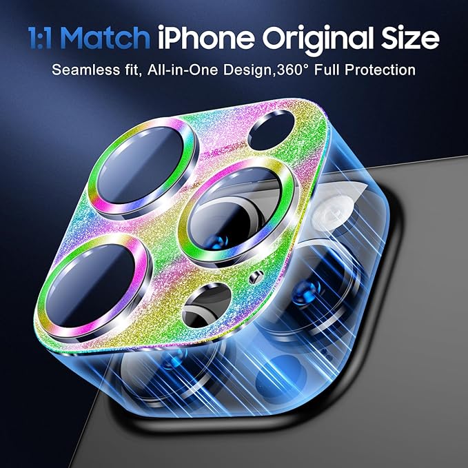 UniqueMe for 3 Pack iPhone 15 Pro/iPhone 15 Pro Max Camera Lens Protector - Image 5