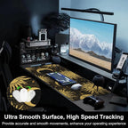 Mouse Pad, Large Golden Sun and Crescent Desk Mat, Extended Non-Slip Gaming - Image 5