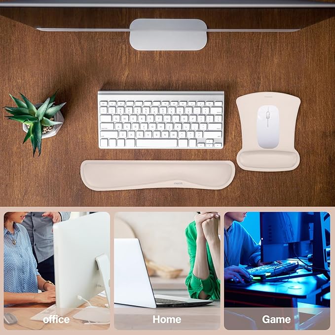 MOSISO Wrist Rest Support for Mouse Pad & Keyboard Set, Ergonomic Mousepad - Image 2