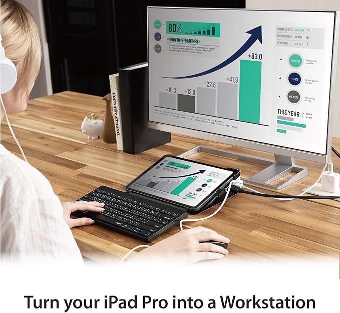 j5create iPad Pro USB C Hub- 6-in-1 Travel Dock - Image 3