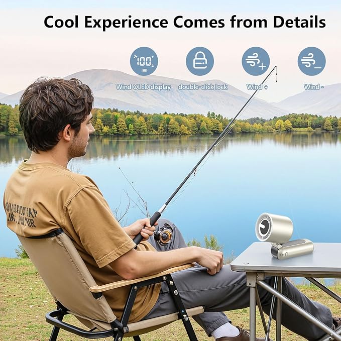 Portable Handheld Mini Fan, Speed Adjustable Turbo Personal Fan, 4000mAh - Image 5