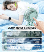 JZCreater USB Desk Fan, Mini Fan Portable, 3 Speeds Desktop Table Cooling Fan - Image 4