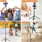 VRIG TP16 Camera Tripod, 55 inch Extendable Phone Selfie Stick Camera Tripod - Image 2