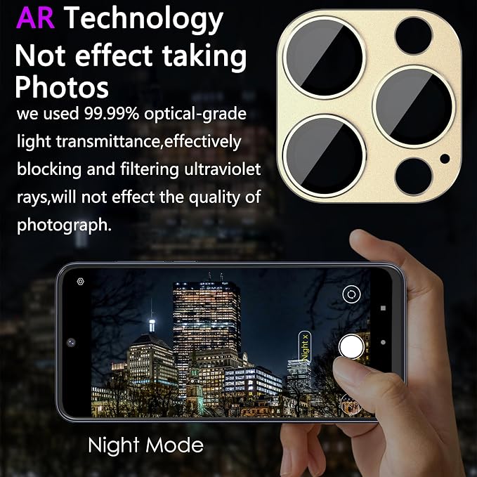 2 Pack Camera Lens Protector for iPhone 13 Pro/iPhone 13 Pro Max, AR Tempered - Image 3