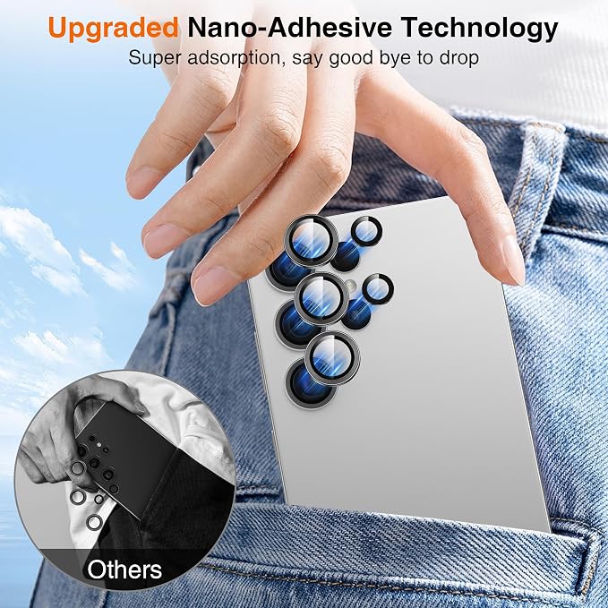 YWXTW S25 Ultra Camera Lens Cover, 9H Tempered Glass Upgraded Metal Edging - Image 4