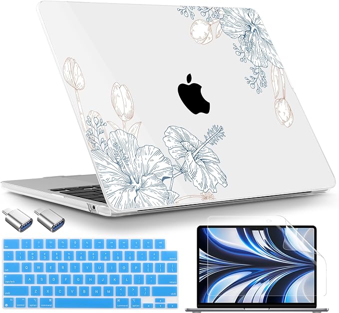 TWOLSKOO Compatible with M4 MacBook Air 13.6 inch Case 2025-2022 Release M4 by TWOLSKOO