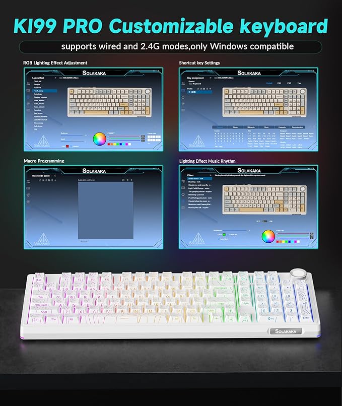 KI99 Pro 96% Wireless Mechanical Keyboard, RGB Gaming Keyboard, Hot-Swappable - Image 9