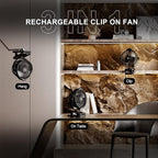 Small Clip on Fan with Remote Control | 8000mAh Battery | 5 Speeds | 5" - Image 3
