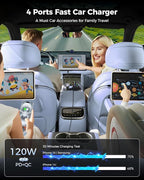 Retractable Car Charger 84W, 4-in-1 Fast Car Charger - Image 8