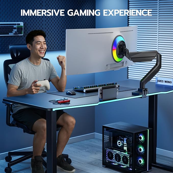 ARES WING Ultrawide Single Monitor Arm, Heavy Duty Monitor Mount - Image 9