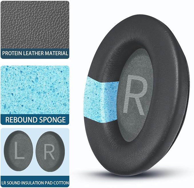 Headphones Replacement Ear Pads, Protein Leather earpad Cushions - Image 3