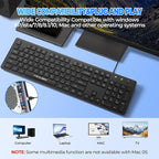 Wired Computers Keyboard with Cover Comfortable Hand Feel, Laser Engraved - Image 7