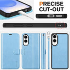 TUCCH Case Wallet for Galaxy S25 Edge, Removable Wrist Strap PU Leather - Image 8