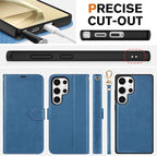 TUCCH Case Wallet for Galaxy S25 Ultra, Removable Wrist Strap PU Leather - Image 8