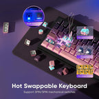 RedThunder K95 Wireless Mechanical Keyboard, TFT Screen & Knob, Trip-Modes - Image 6