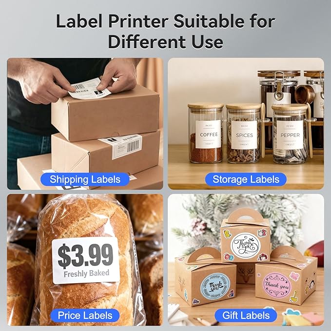 Bluetooth Thermal Shipping Label Printer, Wireless 4x6 Shipping Label Printer - Image 7