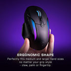 Turtle Beach Kone II Air – Wireless Ergonomic RGB Gaming Mouse, 350-Hr Battery - Image 3