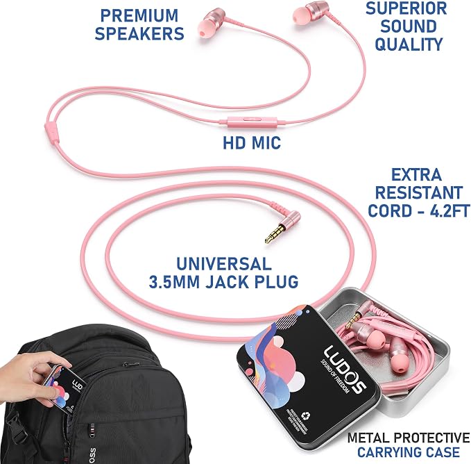 LUDOS OMNITONE Wired Earbuds in-Ear Headphones, 5 Years Warranty, Earphones - Image 2