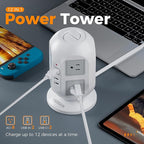 Tower Power Strip, Surge Protector 10 FT Cord, TESSAN Flat Plug Extension Cord - Image 2