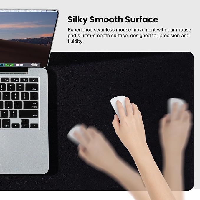ALOANES Black Waterproof Desk Mat, Large Mouse Pad - Image 3