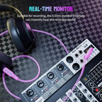 Professional Audio Mixer, 4 Channel Audio Interface Sound Board Mixing Console - Image 5