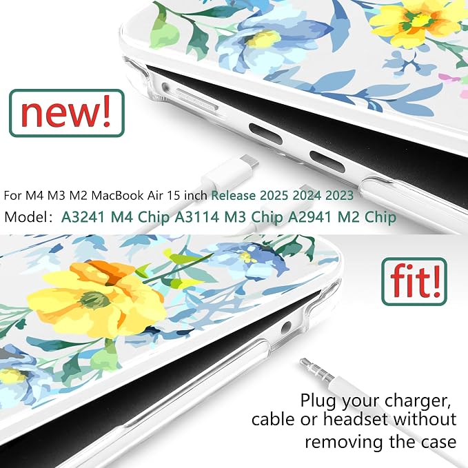TWOLSKOO Compatible with M4 MacBook Air 15 inch Case 2025-2023 Released Model - Image 3