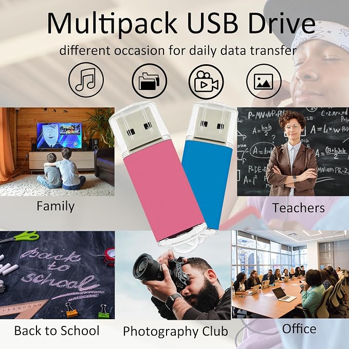 16GB FAT32 USB Flash Drive 20 Pack Nicepicten USB 2.0 Thumb Drives 20Pack Metal - Image 2