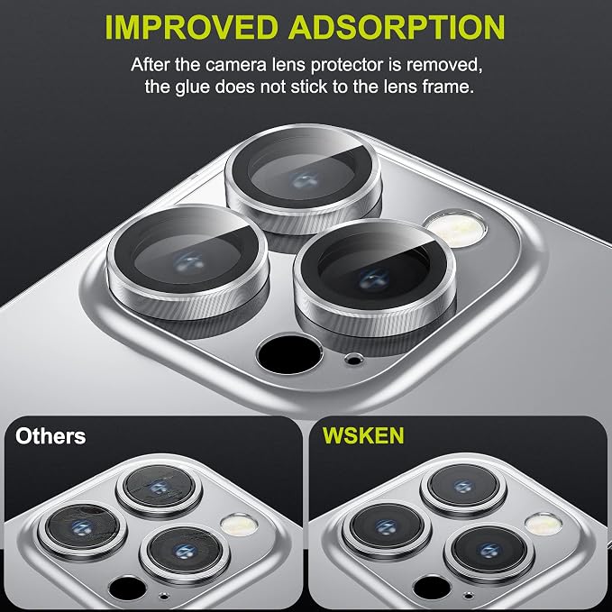 WSKEN for iPhone 14 Pro/iPhone 14 Pro Max Camera Lens Protector, HD Tempered - Image 5