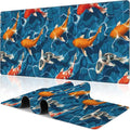 Koi Carps Desk Mat, Large Swimming Koi Fish Gaming Keyboard Mouse Pad, Non-Slip by NIYLYNSYN