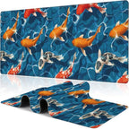 Koi Carps Desk Mat, Large Swimming Koi Fish Gaming Keyboard Mouse Pad, Non-Slip by NIYLYNSYN