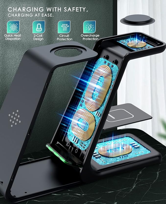 3 in 1 Wireless Charging Station, 2025 Upgraded Fast Desk Charger Station - Image 5