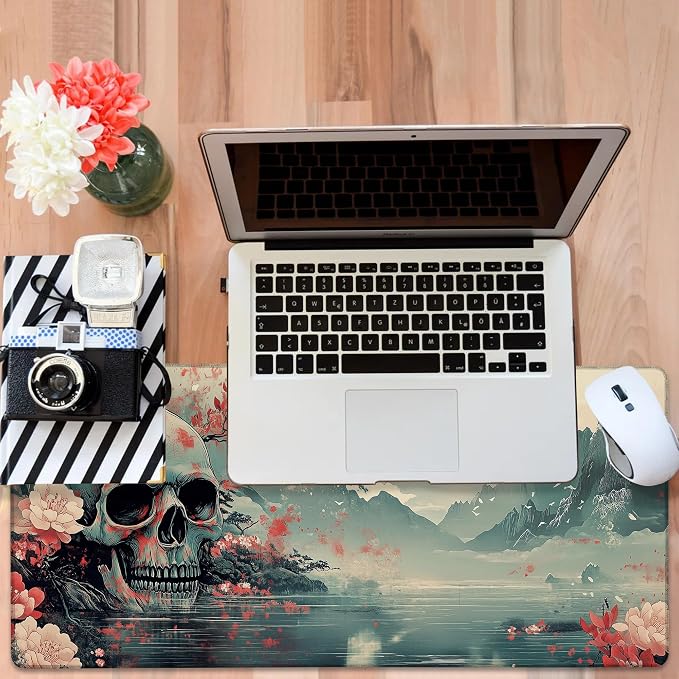 Gaming Desk Pad Large Extra Length Evil-Looking Skull Mouse Pad Keyboard Laptop - Image 6