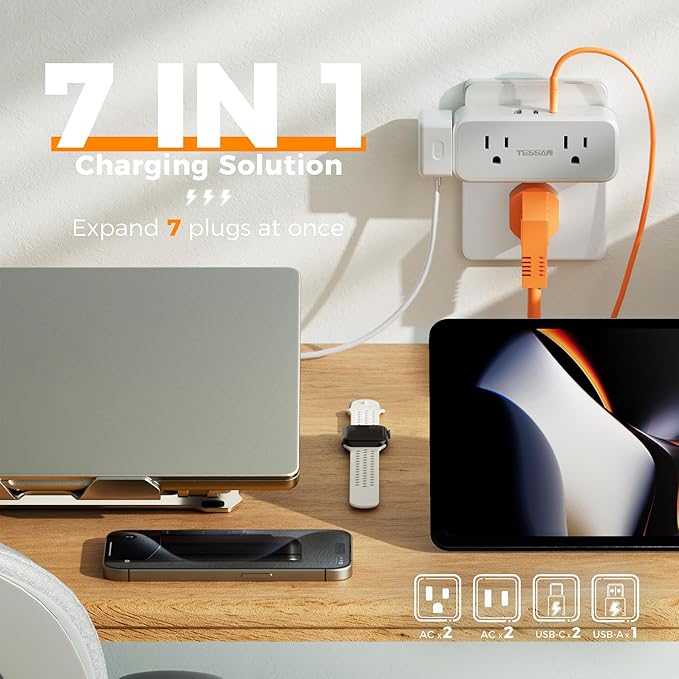 Surge Protector Outlet Extender, TESSAN Multi Plug Splitter - Image 2