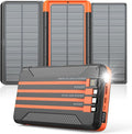 Power Bank Solar Charger 46800mAh Built in 4 Cables 3 Foldable Solar Panels by Jinepin