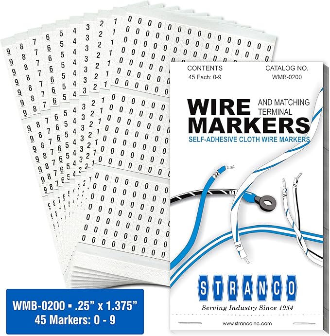 Premium Wire Marker Book for Cable Management, Vinyl-Coated, High-Tack Adhesive by Unknown