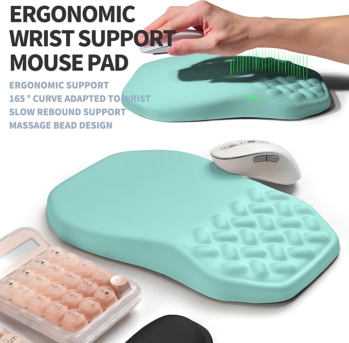 2-in-1 Ergonomic Set, Wave Keyboard Wrist Rest and Massage Slope Mouse Pad - Image 3