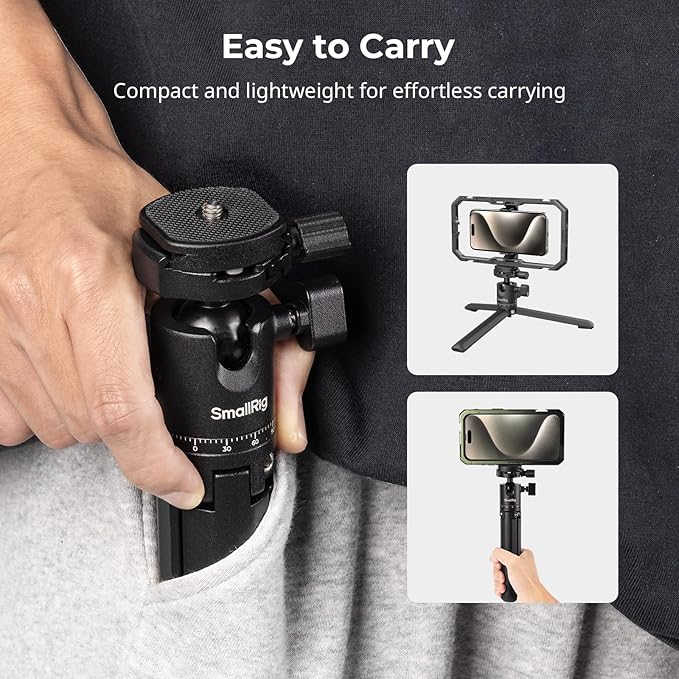 SmallRig Portable Mini Desktop Tripod, Aluminum Alloy Compact Small Tabletop - Image 6