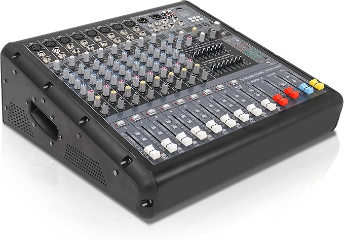 Sound Town 10-Channel 2x800W Powered Mixer w/ 2 Bus, DSP effects, Dual 7-band EQ - Image 2