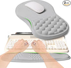 2-in-1 Ergonomic Set, Wave Rise Keyboard Wrist Rest and Massage Bulge Slope by KUOSGM