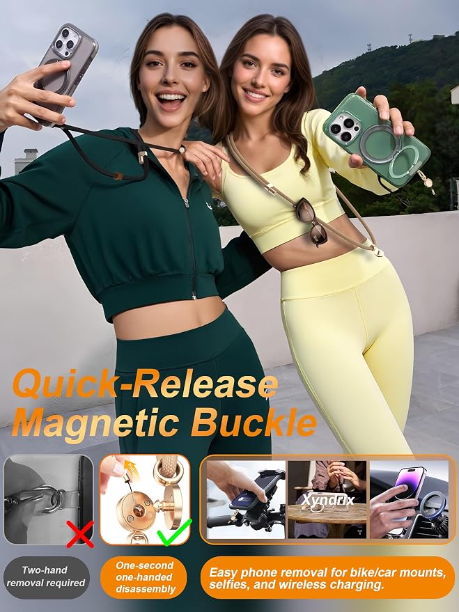Phone Lanyard Crossbody【Upgraded Quick-Release Magnetic Buckle】 3 Tabs - Image 2