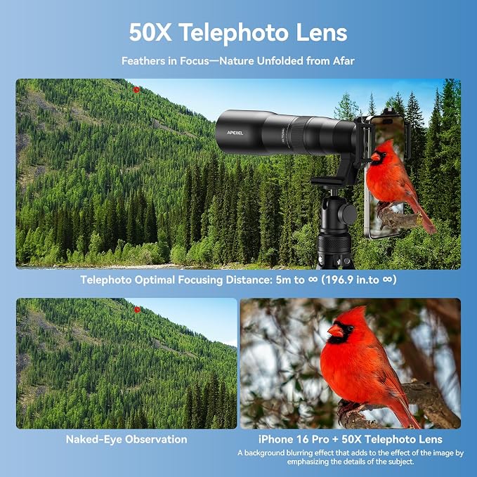 APEXEL 50x High Power HD Telephoto Lens | - Image 2