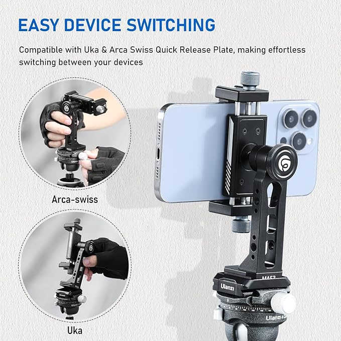 Ulanzi MA53 Metal Tripod Phone Mount, Smartphone Tripods Adapter - Image 2