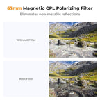 K&F Concept Clip On 67mm CPL Magnetic Phone Lens Filter Kit, Phone Clip - Image 3