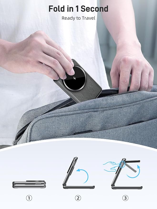 Magnetic Wireless Charger for Samsung, 3 in 1 Foldable MagSafe Charging Station - Image 4